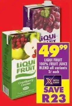 Shoprite LIQUI FRUIT 100% FRUIT JUICE BLEND all variants offer