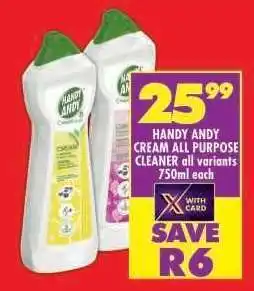 Shoprite HANDY ANDY CREAM ALL PURPOSE CLEANER all variants 750ml each offer