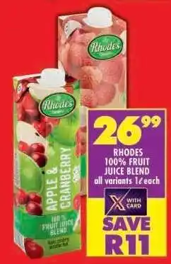 Shoprite RHODES 100% FRUIT JUICE BLEND offer
