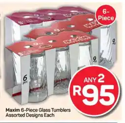 Pick n Pay Hypermarket Maxim 6-Piece Glass Tumblers offer