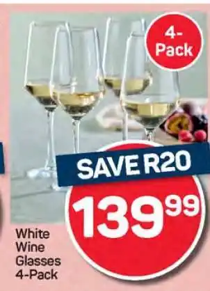 Pick n Pay Hypermarket White Wine Glasses 4-Pack offer