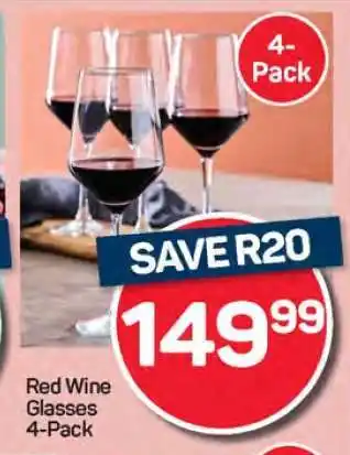 Pick n Pay Hypermarket Red Wine Glasses 4-Pack offer