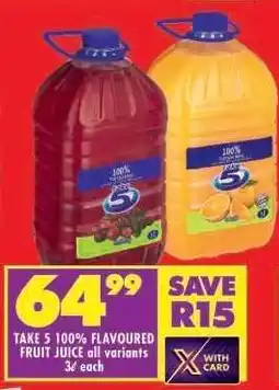 Shoprite TAKE 5 100% FLAVOURED FRUIT JUICE all variants offer