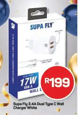 Pick n Pay Supa Fly 3.4A Dual Type C Wall Charger White offer