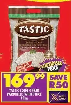 Shoprite Tastic Long Grain Parboiled White Rice 10kg offer
