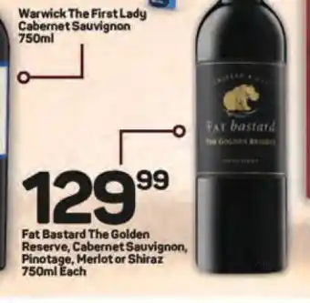 Pick n Pay Fat Bastard The Golden Reserve, Cabernet Sauvignon, Pinotage, Merlot or Shiraz 750ml Each offer