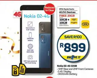 Pick n Pay Nokia 02-4G 32GB offer