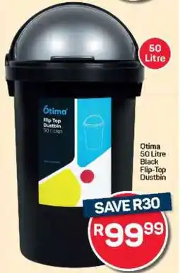 Pick n Pay Hypermarket Otima 50 Litre Black Flip-Top Dustbin offer