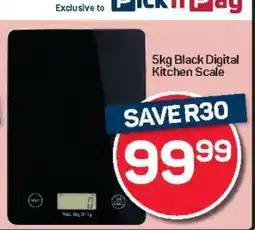 Pick n Pay Hypermarket 5kg Black Digital Kitchen Scale offer
