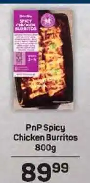 Pick n Pay PnP Spicy Chicken Burritos 800g offer