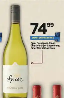 Pick n Pay Spier Sauvignon Blanc, Chardonnay or Chardonnay Pinot Noir 750ml Each offer