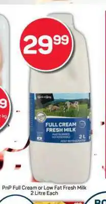 Pick n Pay PnP Full Cream or Low Fat Fresh Milk offer