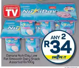 Pick n Pay Danone NutriDay Low Fat Smooth Dairy Snack Assorted 6x100g offer