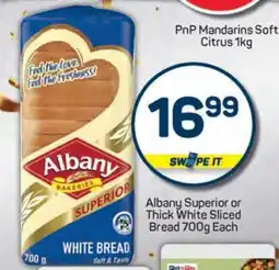 Pick n Pay Albany Superior or Thick White Sliced Bread offer