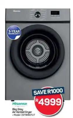 Pick n Pay Hypermarket Hisense 8kg Grey Air Vented Dryer offer