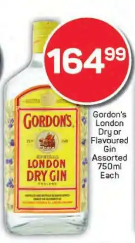 Pick n Pay Gordon's London Dry or Flavoured Gin offer