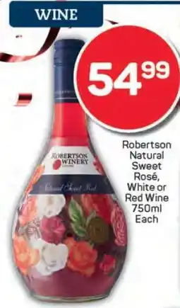 Pick n Pay Robertson Natural Sweet Rosé, White or Red Wine 750ml offer
