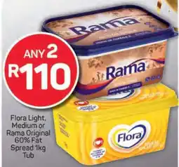 Pick n Pay Flora Light, Medium or Rama Original 60% Fat Spread 1kg Tub offer