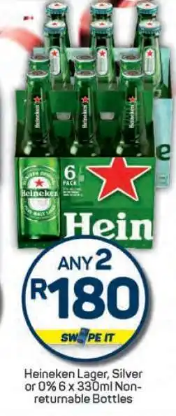 Pick n Pay Heineken Lager, Silver or 0% offer