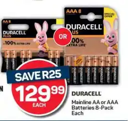 Pick n Pay Duracell Mainline AA or AAA Batteries 8-Pack offer