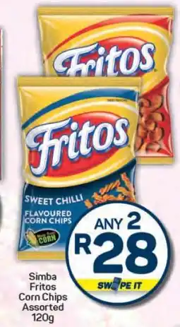 Pick n Pay Simba Fritos Corn Chips Assorted 120g offer