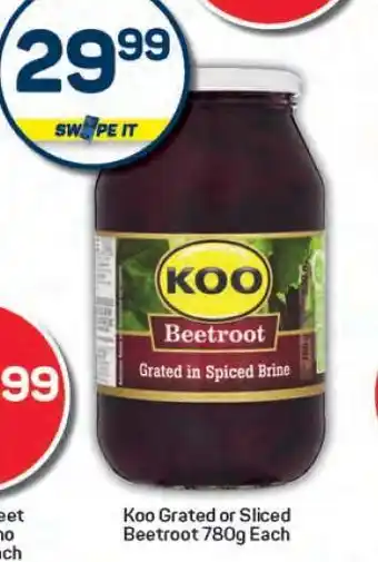 Pick n Pay Koo Grated or Sliced Beetroot offer