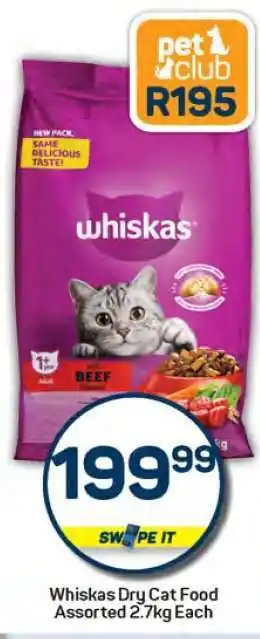 Pick n Pay Whiskas Dry Cat Food Assorted 2.7kg Each offer
