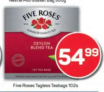 Pick n Pay Five Roses Tagless Teabags 102s offer