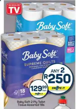 Pick n Pay Baby Soft 2 Ply Toilet Tissue Assorted 18s offer