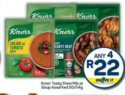 Pick n Pay Knorr Tasty Stew Mix or Soup Assorted 50/54g offer