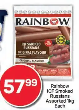 Pick n Pay Rainbow IQF Smoked Russians Assorted 1kg offer