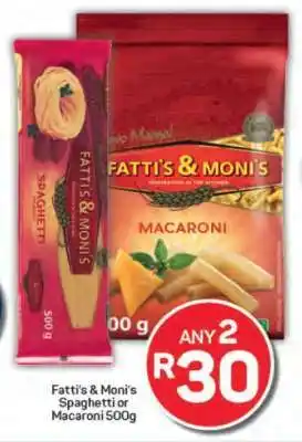 Pick n Pay Fatti's & Moni's Spaghetti or Macaroni 500g offer