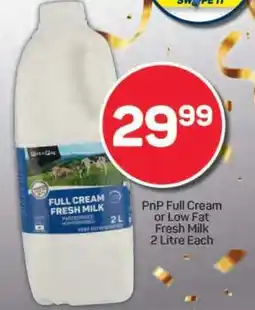 Pick n Pay PnP Full Cream or Low Fat Fresh Milk offer