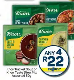 Pick n Pay Knorr Packet Soup or Knorr Tasty Stew Mix Assorted 50g offer