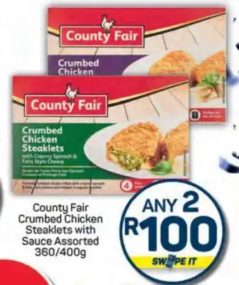 Pick n Pay County Fair Crumbed Chicken Steaklets With Sauce Assorted offer