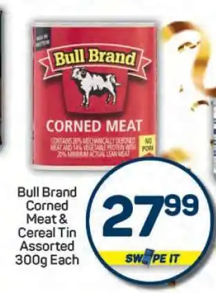Pick n Pay Bull Brand Corned Meat & Cereal Tin Assorted offer