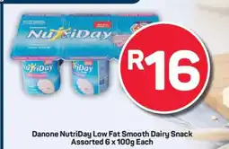 Pick n Pay Danone NutriDay Low Fat Smooth Dairy Snack Assorted 6 x 100g Each offer