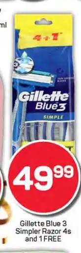 Pick n Pay Gillette Blue 3 Simpler Razor 4s and 1 FREE offer