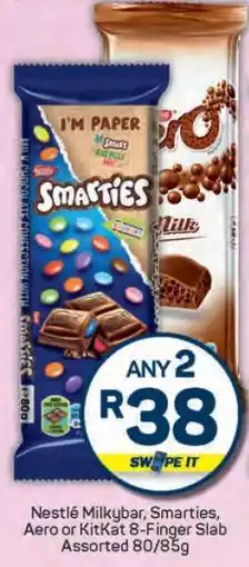 Pick n Pay Nestlé Milkybar, Smarties, Aero or KitKat 8-Finger Slab offer