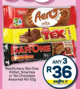 Pick n Pay Nestlé Aero, Bar-One, KitKat, Smarties or Tex Chocolate offer