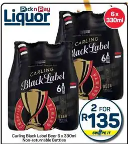 Pick n Pay Hypermarket Carling Black Label Beer 6 x 330ml offer