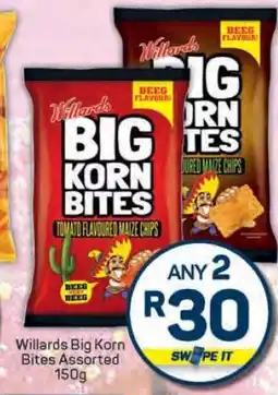 Pick n Pay Willards Big Korn Bites Assorted 150g offer