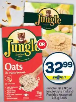 Pick n Pay Jungle Oats 1kg or Jungle Oats Instant Porridge Assorted 750g offer