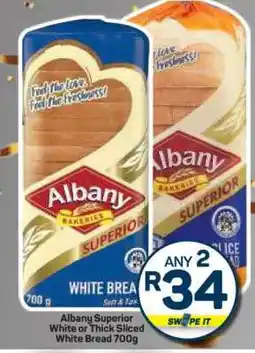 Pick n Pay Hypermarket Albany Superior White or Thick Sliced White Bread 700g offer