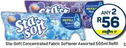 Pick n Pay Sta-Soft Concentrated Fabric Softener Assorted 500ml Refill offer