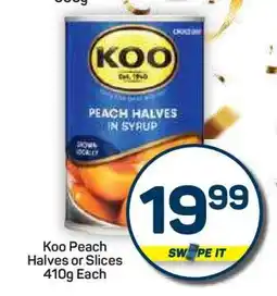 Pick n Pay Hypermarket Koo Peach Halves or Slices 410g offer