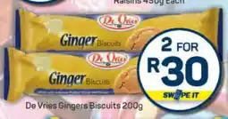 Pick n Pay De Vries Gingers Biscuits 200g offer