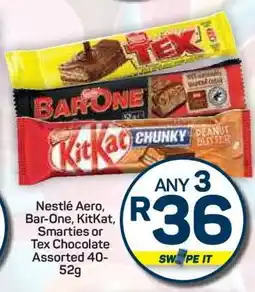 Pick n Pay Hypermarket Nestlé Aero, Bar-One, KitKat, Smarties or Tex Chocolate offer