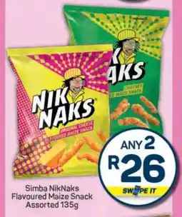 Pick n Pay Simba NikNaks Flavoured Maize Snack Assorted 135g offer