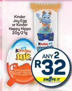 Pick n Pay Hypermarket Kinder Joy Egg or Kinder Happy Hippo offer